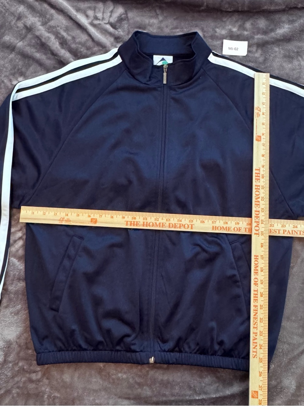 Augusta Sportswear Navy Track Jacket with White Shoulder Stripes